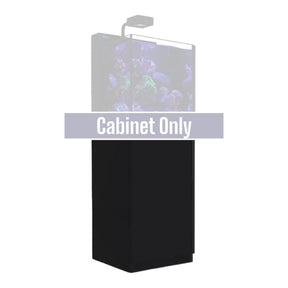 Black cabinet for Red Sea Max NANO G2 Cube complete reef aquarium system, showcasing stylish storage solution.