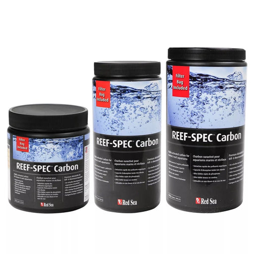 Red Sea REEF-SPEC Carbon containers for marine aquariums, featuring filter bags included for effective filtration.