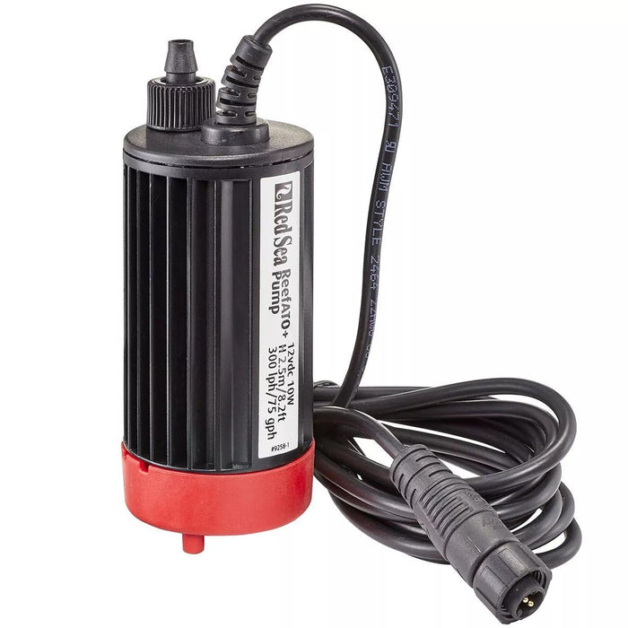 Red Sea ReefATO+ Auto Top Off System pump with black and red design, featuring an electrical cord for aquarium use.