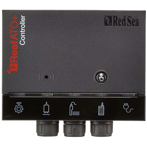 Red Sea ReefATO+ Auto Top Off System controller with indicators and connection ports. Ideal for aquarium water level monitoring.