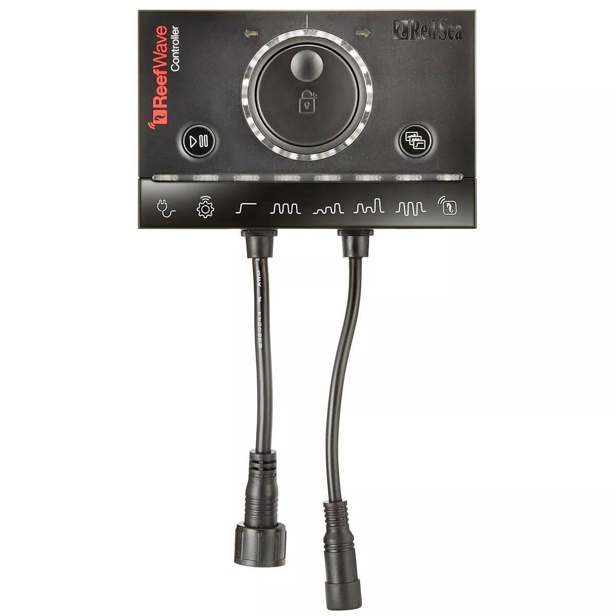 Red Sea ReefWave pump controller with adjustable settings and dual connectors for optimal performance and control.