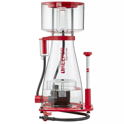 Red Sea RSK Reefer Internal Protein Skimmer with clear body and red accents, designed for efficient tank filtration.