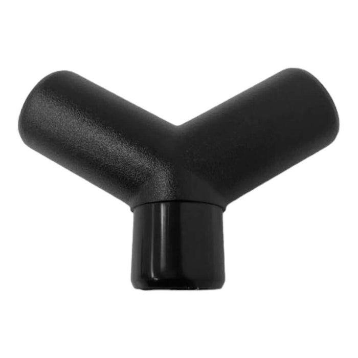 Red Sea Y Split Outlet Nozzle for improved water distribution in aquariums, featuring durable black material and Y-shaped design.