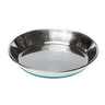 Stainless steel Rogz Anchovy cat bowl with non-skid silicone base, dishwasher safe for easy cleaning and mealtime enjoyment.