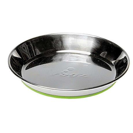 Stainless steel Rogz Anchovy cat bowl with non-skid silicone base for a comfortable feeding experience.