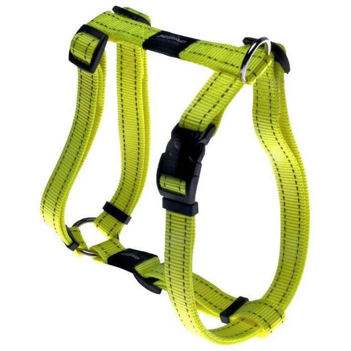 Rogz Classic Reflective Harness in bright yellow, fully adjustable with reflective stitching for night safety.