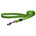 Rogz Classic reflective dog lead in vibrant green color, designed for durability and nighttime visibility.