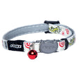 Rogz Glow Cat Collar with reflective material, breakaway clip, and red bell for safety and visibility.
