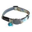 Rogz Glow Cat Collar with adjustable design, featuring a breakaway clip and a blue bell for added safety.