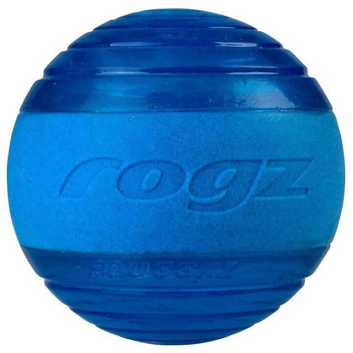 Rogz Squeekz Dog Toy in vibrant blue, perfect for playful fetch games and squeaky fun. Ideal for active dogs.