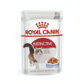 Royal Canin Cat Instinctive Jelly Wet Food Pouch 85g for adult cats promoting healthy weight and urinary system.
