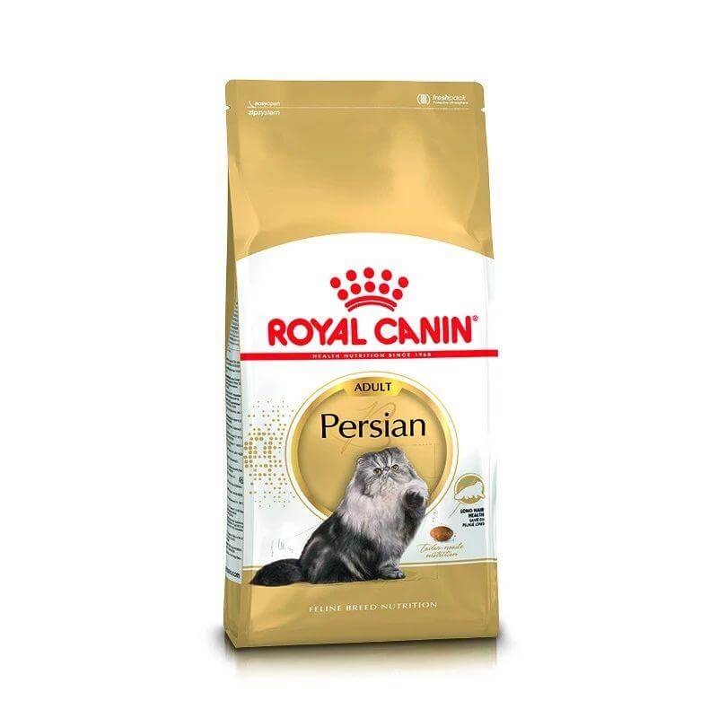 Royal Canin Persian Adult Cat Food 2kg bag designed for skin health in adult Persian cats over 12 months.