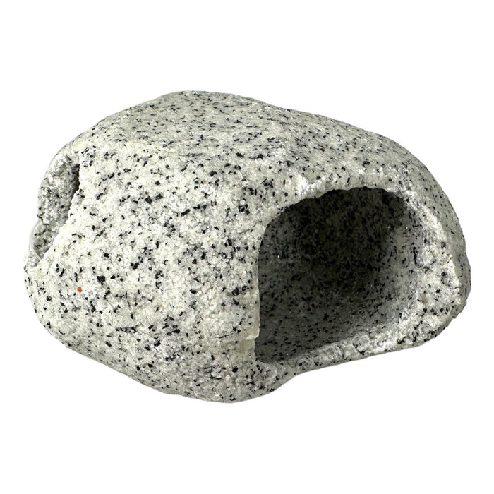 Sandstone aquarium rock ornament with hole, suitable for underwater environments and fish shelter.