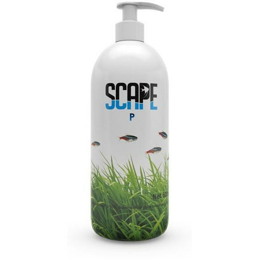 SCAPE Planted Aquarium P 500ml bottle designed to enhance aquarium plant growth with Phosphorus supplementation.