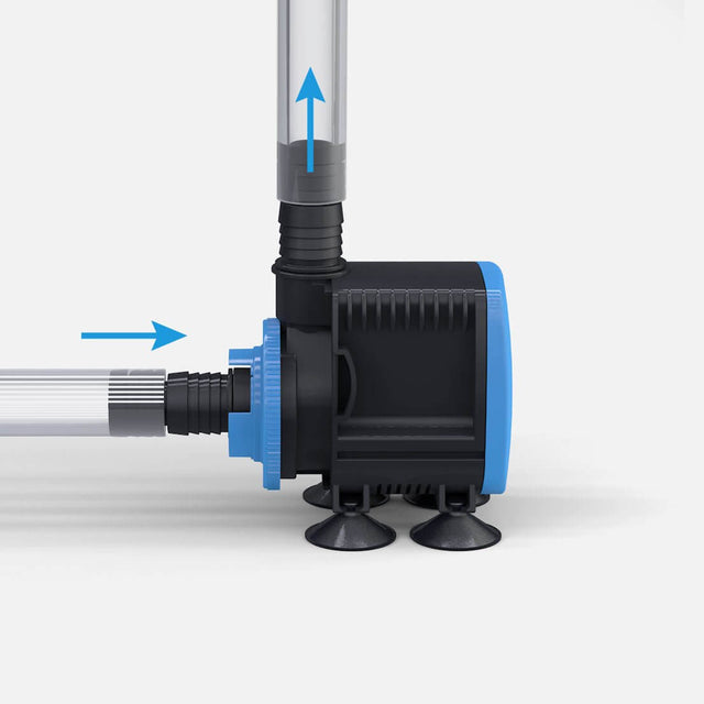 Seachem Impulse Pump with connectors and suction cups for efficient water circulation in aquariums and water features.