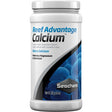 Seachem Reef Advantage Calcium powder container to raise calcium and maintain magnesium and strontium levels in aquariums.