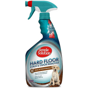 Simple Solution Hard Floor Stain & Odour Remover 750ml spray bottle, effective dual action for tough stains and odors on hard surfaces.