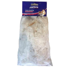 Small animal cotton bedding in a 50g package, made from natural, hypoallergenic materials for cozy nesting.
