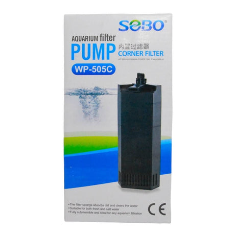 SOBO Aquarium Corner Filter WP-505C packaging for optimal tank clarity and health.