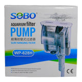 SOBO Slim Hang On Back Filter for aquariums, featuring mechanical, chemical, and biological filtration capabilities.