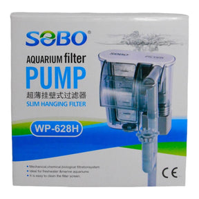 SOBO Slim Hang On Back Filter for aquariums, featuring mechanical, chemical, and biological filtration capabilities.