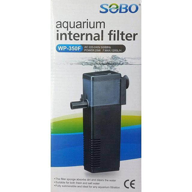 SOBO WP-350F internal aquarium filter with 1200L/h capacity for clear water and easy maintenance.