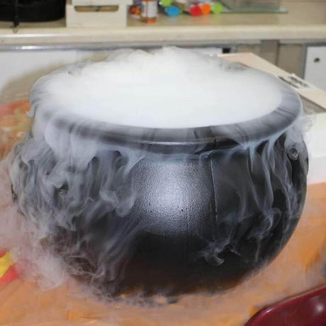 Black cauldron producing an ultra-fine mist, showcasing SOBO Mist Maker's ultrasonic atomizing technology.