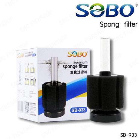 SOBO Sponge Filter SB-933 with high-efficiency filtration for aquariums, designed for fish and shrimp environments.