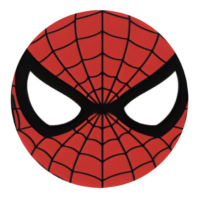 Spider Man themed pet ID tag featuring red and black web design, perfect for pet owners looking for fun ID options.