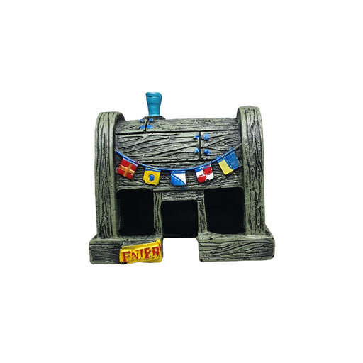 Krusty Krab ornament from SpongeBob SquarePants, detailed with flags and "ENTER" sign, perfect for aquatic decor.