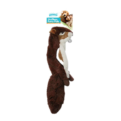 Stuffless Chipmunk plush dog toy with squeaker, 35cm small size, designed for long-lasting play fun.