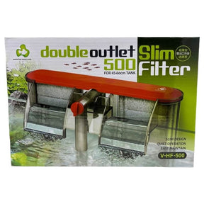 Top Aqua Slim Filters Hang on Back, double outlet design for 45-60cm tanks, efficient and easy maintenance aquarium filter.