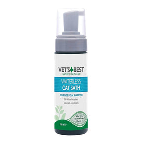 Vets Best Waterless Cat Bath Foam 150ml bottle for cleaning and conditioning cat's coat without rinsing.
