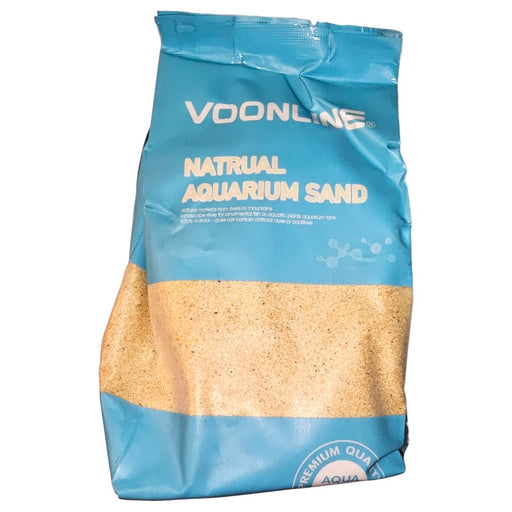 Voonline Natural Aquarium Sands 1kg bag for safe and neutral aquarium environments, ideal for all fish species.